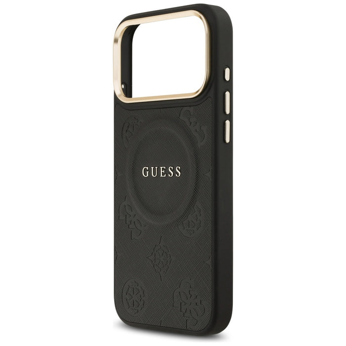 Guess Peony Hot Stamp MagSafe Case for iPhone 17 Pro Max - Black