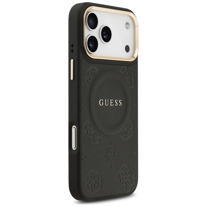 Guess Peony Hot Stamp MagSafe Case for iPhone 17 Pro Max - Black
