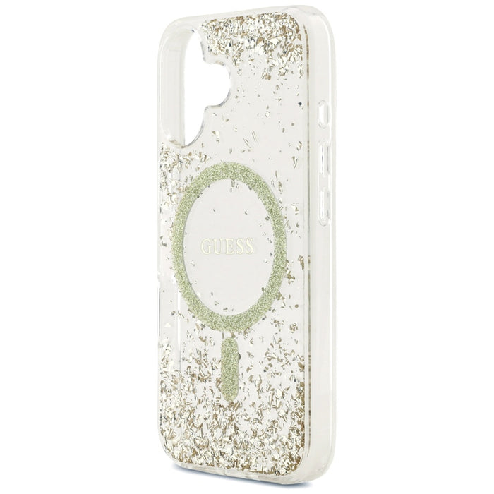 Guess Resin Bottom Glitter MagSafe case for iPhone 17 - gold
