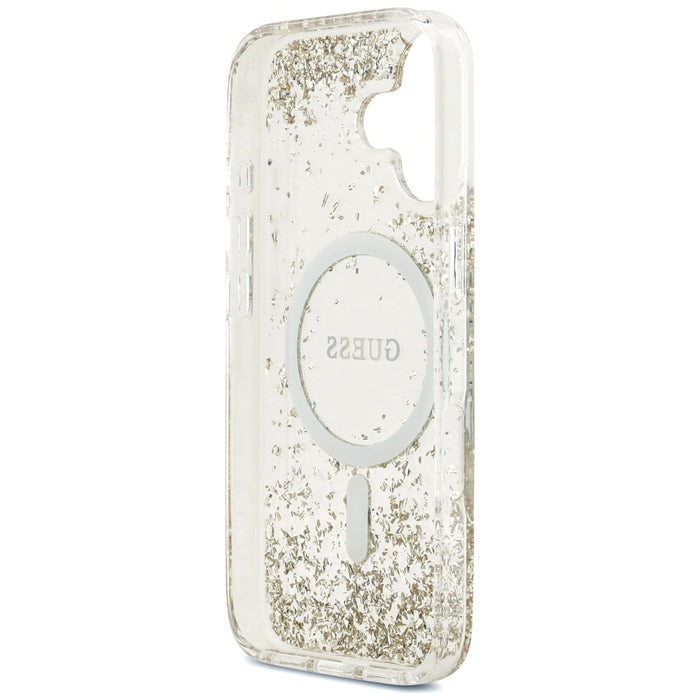 Guess Resin Bottom Glitter MagSafe case for iPhone 17 - gold