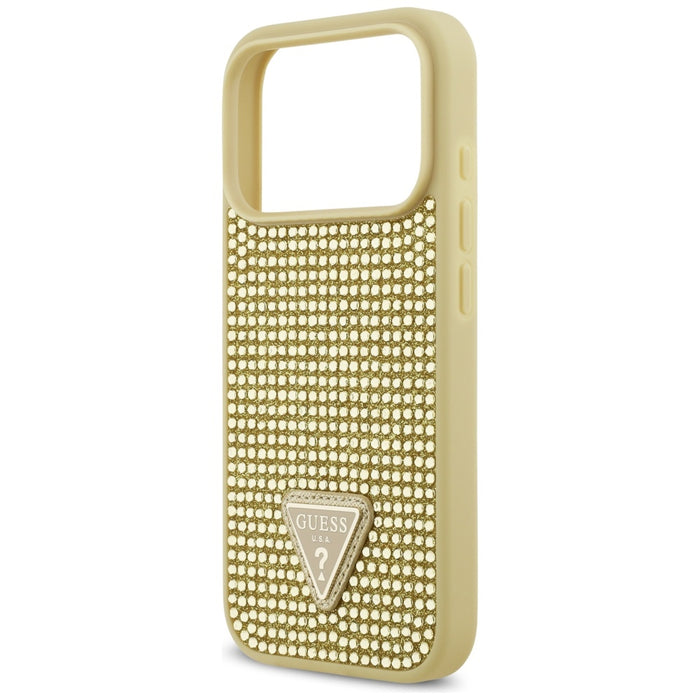Guess Rhinestone Triangle Logo iPhone 17 Pro Case - Gold