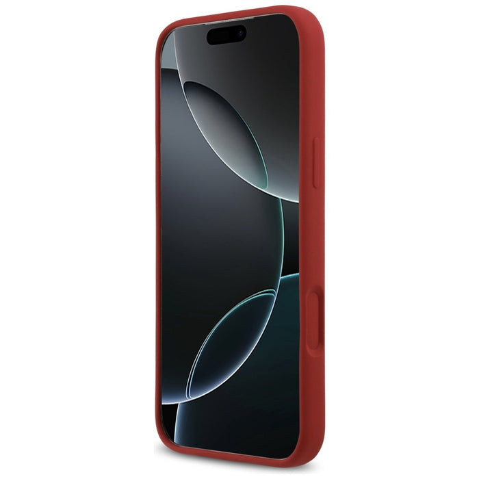 Guess Silicone Script Metal Logo MagSafe Case for iPhone 17 Pro Max - Red