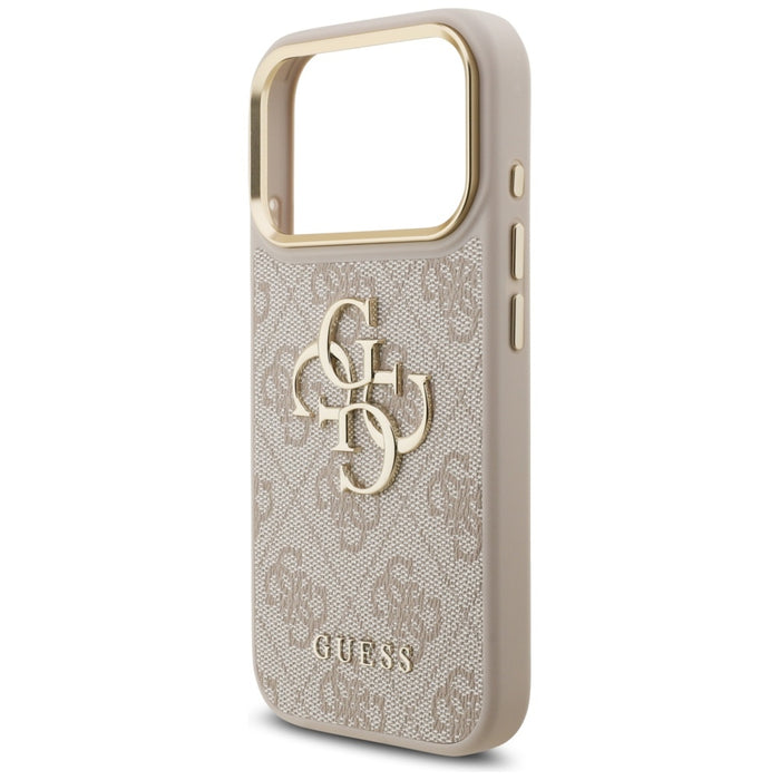 Guess 4G Big 4G Classic Logo Big Strap Metal Buttons Case for iPhone 17 Pro - Pink