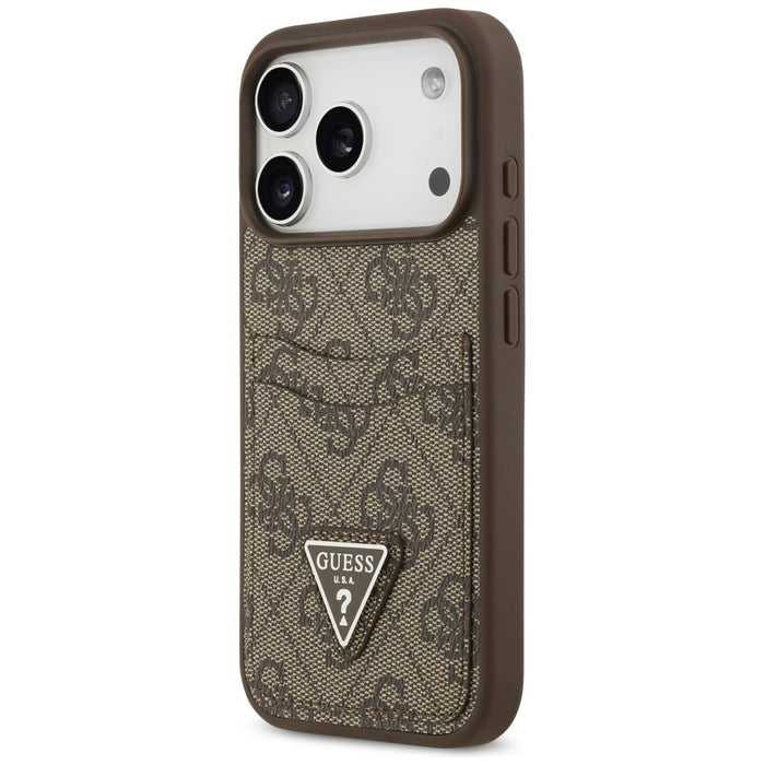 Guess 4G Nauble Card Triangle Case for iPhone 17 Pro - Brown