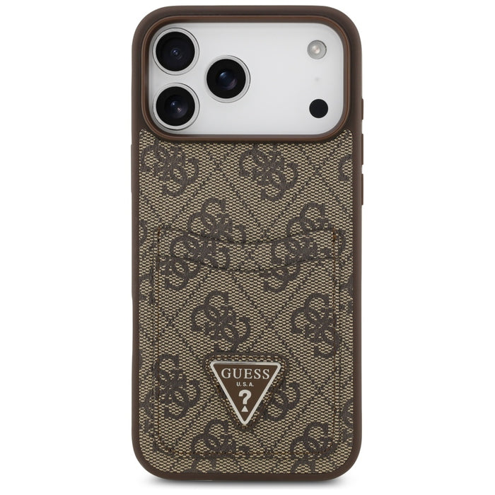 Guess 4G Nauble Card Triangle Case for iPhone 17 Pro Max - Brown