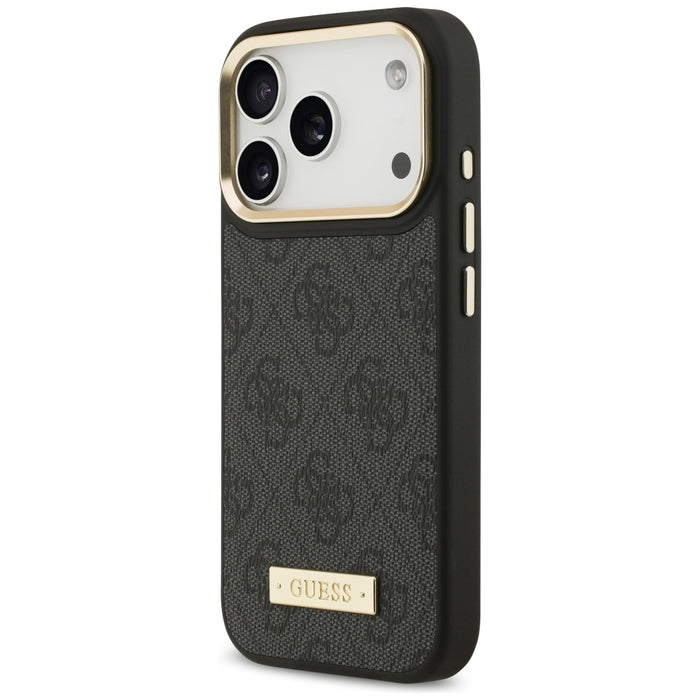 Guess 4G Logo Plate MagSafe Case for iPhone 17 Pro - Black