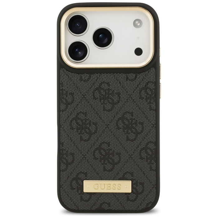 Guess 4G Logo Plate MagSafe Case for iPhone 17 Pro - Black