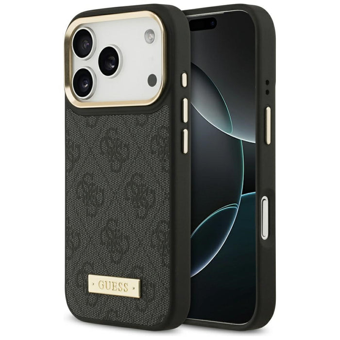 Guess 4G Logo Plate MagSafe Case for iPhone 17 Pro - Black