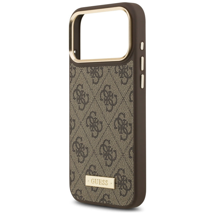 Guess 4G Logo Plate MagSafe Case for iPhone 17 Pro Max - Brown