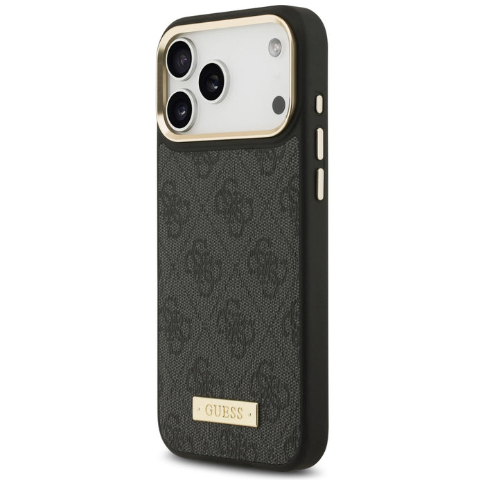 Guess 4G Logo Plate MagSafe Case for iPhone 17 Pro Max - Black