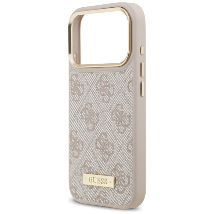 Guess 4G Logo Plate MagSafe Case for iPhone 17 Pro - Pink