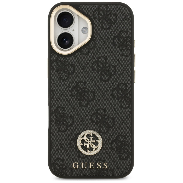 Guess 4G Strass Logo &amp; Big Strap Metal Buttons MagSafe Case for iPhone 17 - Black
