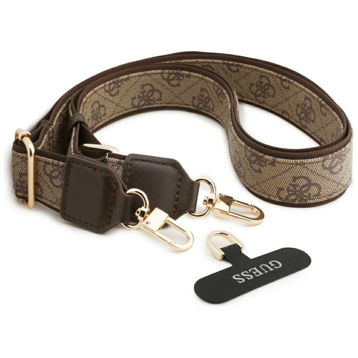 Guess 4G Strass Logo &amp; Big Strap Metal Buttons MagSafe Case for iPhone 17 Pro - Brown