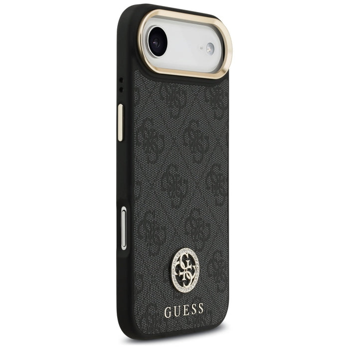 Guess 4G Strass Logo &amp; Big Strap Metal Buttons MagSafe Case for iPhone Air - Black
