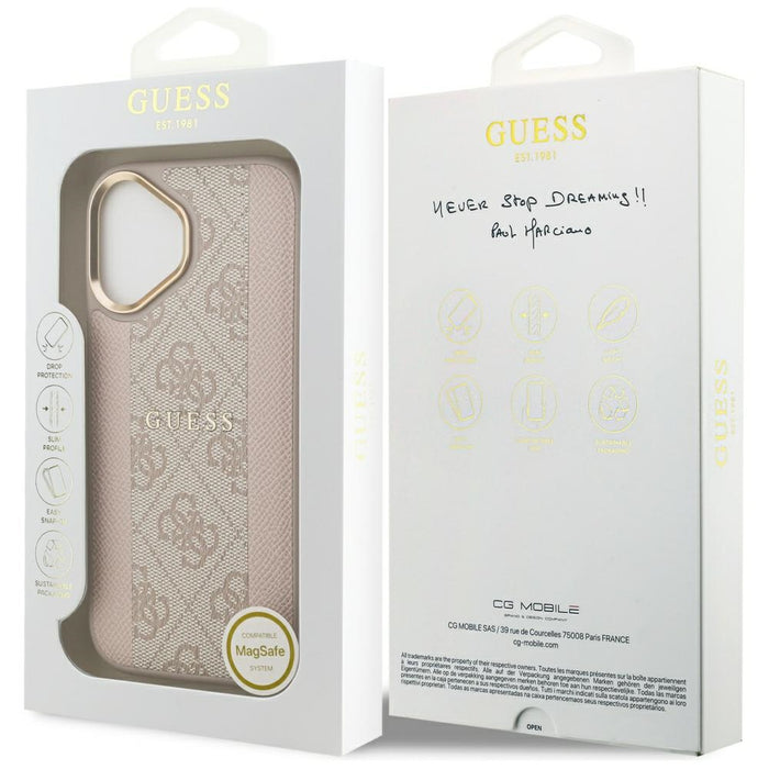 Guess 4G Stripe MagSafe Case for iPhone 17 - Pink