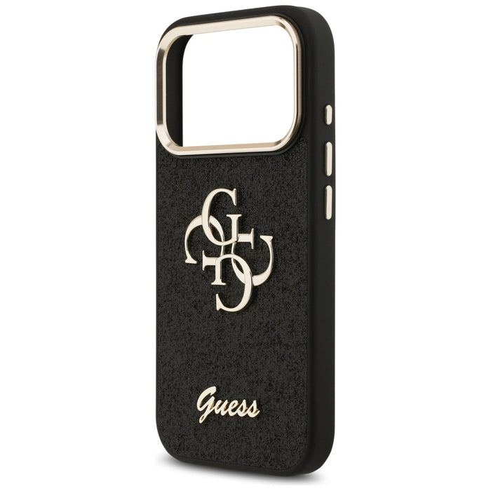 Guess Fixed Glitter Big 4G Metal Frame case for iPhone 17 Pro - black