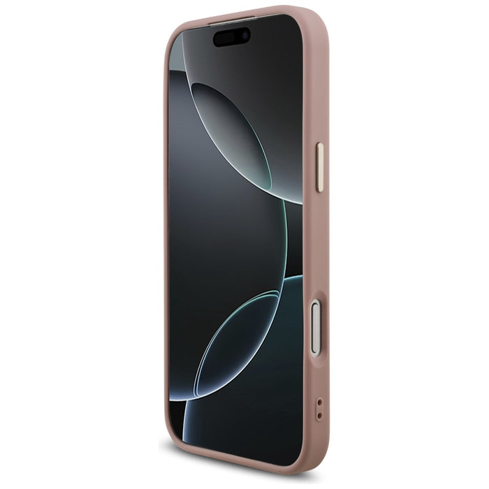 Guess Fixed Glitter Big 4G Metal Frame Case for iPhone 17 Pro Max - Pink