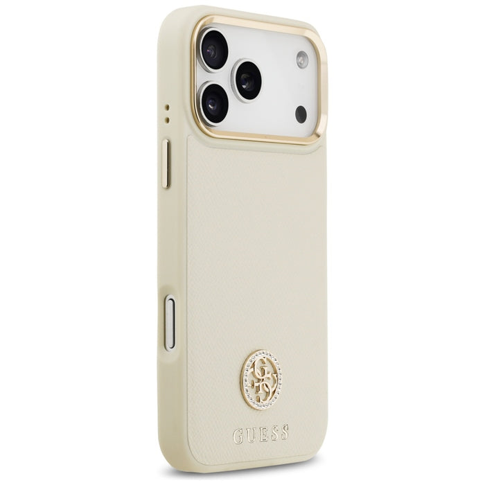 Guess Grained Strass Logo MagSafe case for iPhone 17 Pro Max - beige