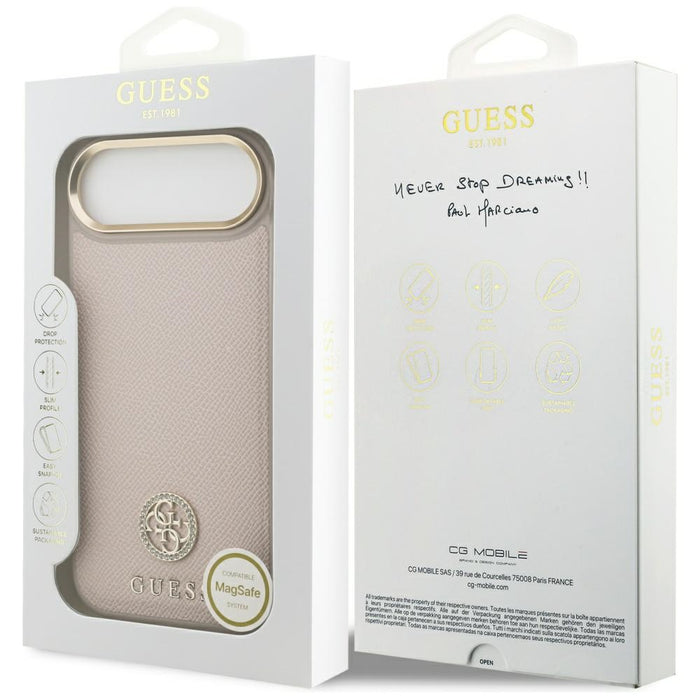 Guess Grained Strass Logo MagSafe iPhone Air Case - Pink
