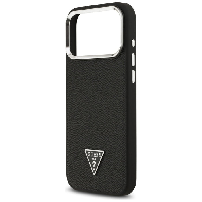 Guess Grained Triangle Logo MagSafe case for iPhone 17 Pro - black