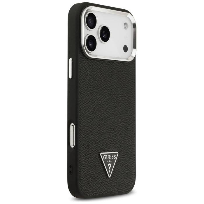 Guess Grained Triangle Logo MagSafe case for iPhone 17 Pro Max - black