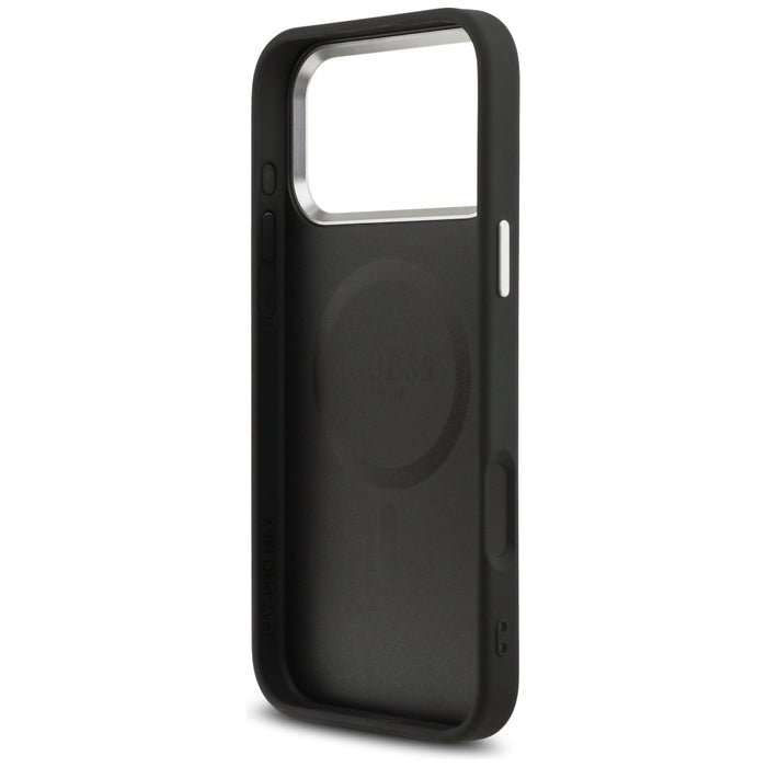 Guess Grained Triangle Logo MagSafe case for iPhone 17 Pro Max - black