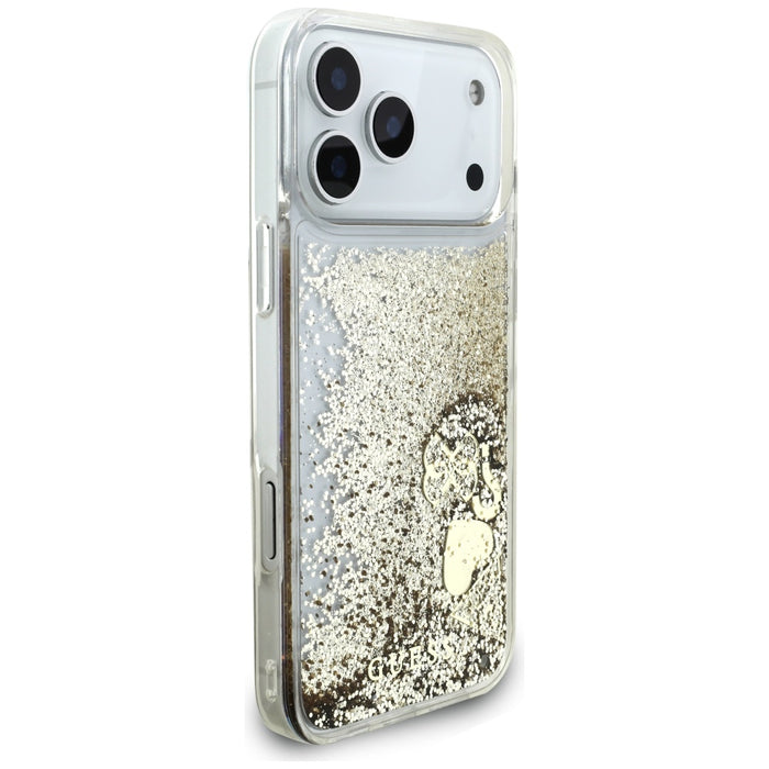 Guess Liq. Glitter 4 Charms Case for iPhone 17 Pro - Gold