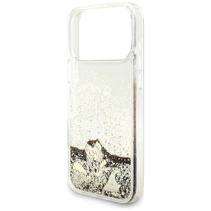 Guess Liq. Glitter 4 Charms Case for iPhone 17 Pro - Gold