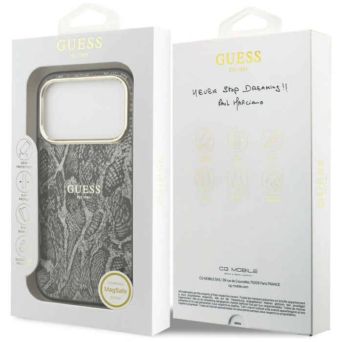 Guess Python Pattern MagSafe Case for iPhone 17 Pro - Black