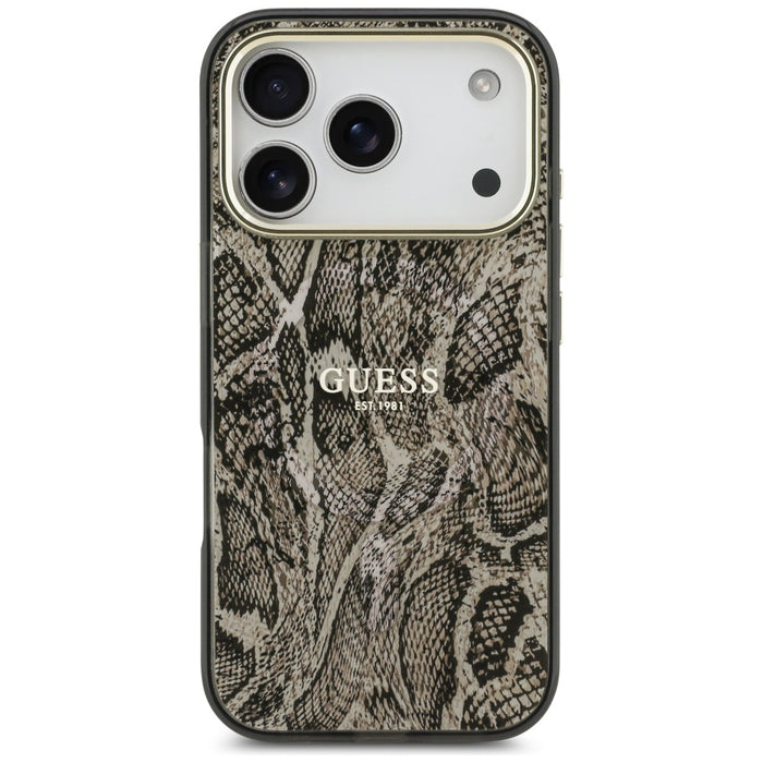 Guess Python Pattern MagSafe Case for iPhone 17 Pro Max - Brown