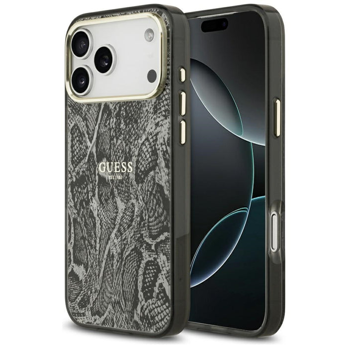 Guess Python Pattern MagSafe Case for iPhone 17 Pro Max - Black