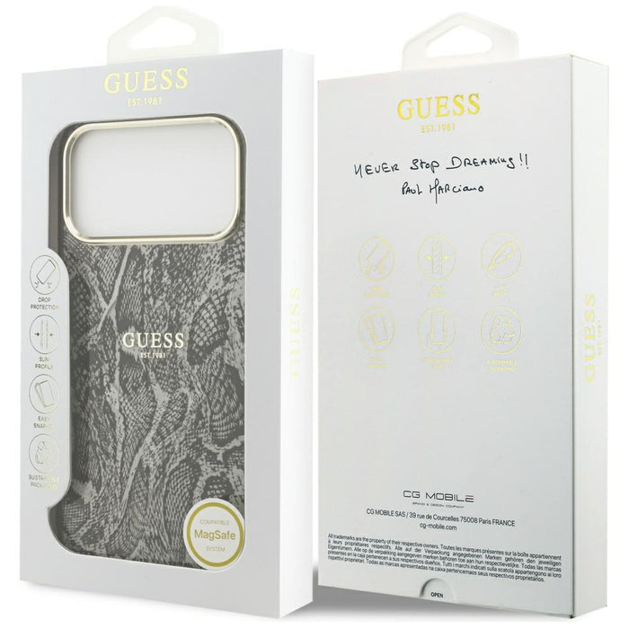 Guess Python Pattern MagSafe Case for iPhone 17 Pro Max - Black