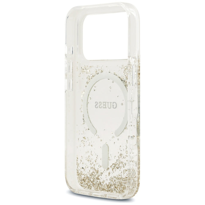 Guess Resin Bottom Glitter MagSafe Case for iPhone 17 Pro - Gold