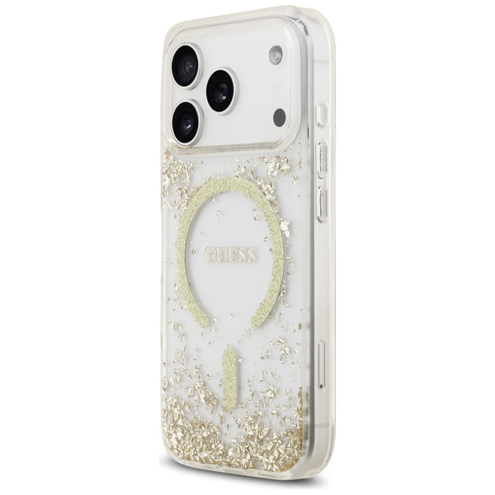 Guess Resin Bottom Glitter MagSafe Case for iPhone 17 Pro - Gold