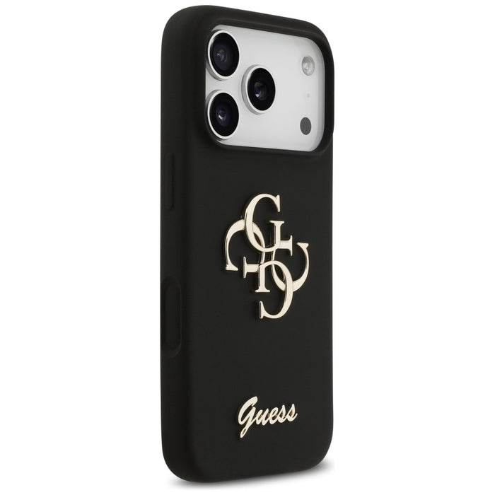 Guess Silicone Big 4G Script Case for iPhone 17 Pro - Black