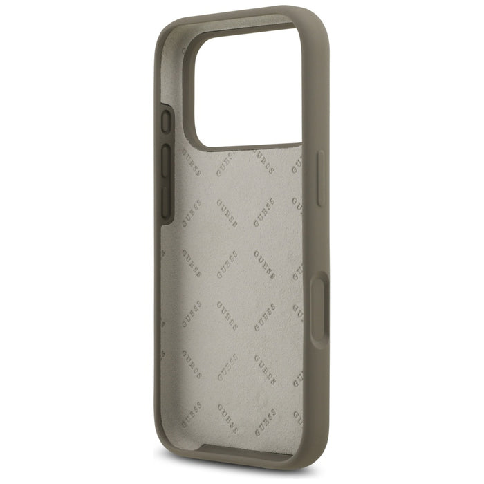 Guess Silicone Big 4G Script Case for iPhone 17 Pro Max - Brown
