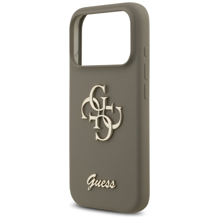 Guess Silicone Big 4G Script Case for iPhone 17 Pro Max - Brown