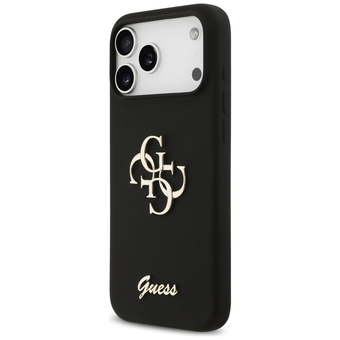 Guess Silicone Big 4G Script Case for iPhone 17 Pro Max - Black