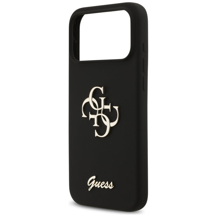 Guess Silicone Big 4G Script Case for iPhone 17 Pro Max - Black