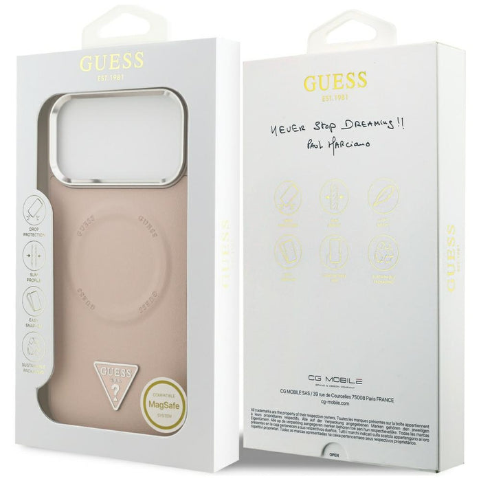 Guess Triangle Logo MagSafe Case for iPhone 17 Pro Max - Pink