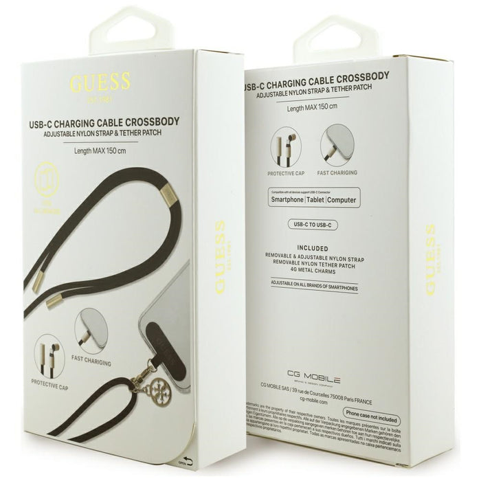 Guess CBDY 4G Charm USB-C / USB-C Cable 150cm - Black