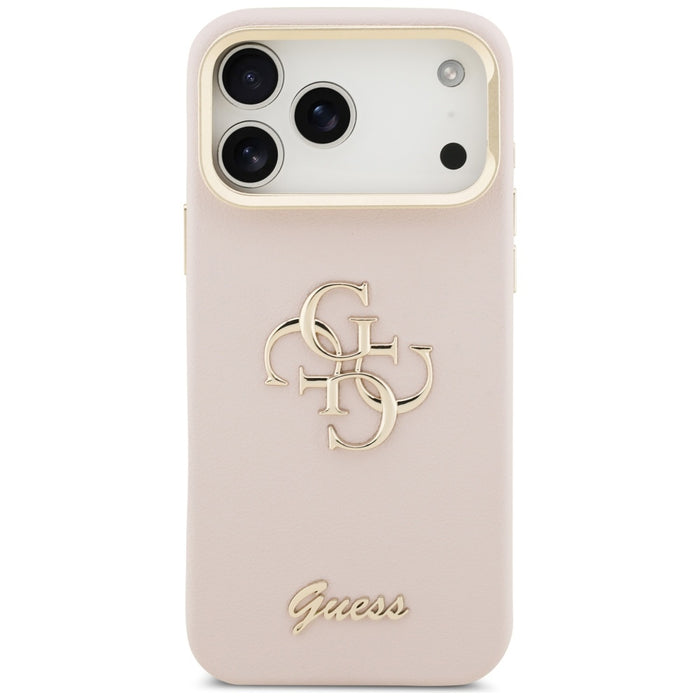 Guess Grained Big 4G &amp; Stand Camera Case for iPhone 17 Pro Max - Pink