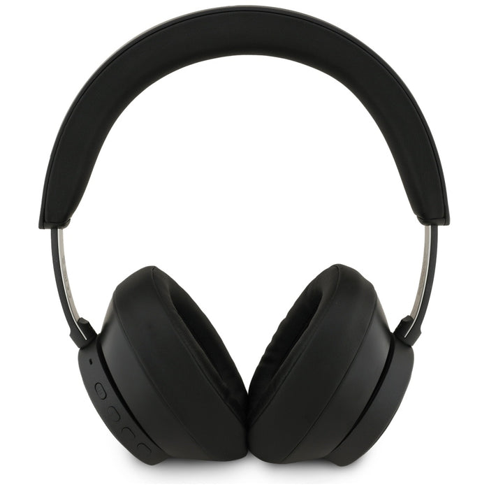 Guess Bluetooth ENC Saffiano Triangle Logo On-Ear Headphones - Black