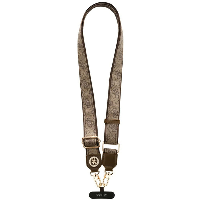 Guess Universal CBDY 4G Tether Patch Strass Metal Logo Phone Lanyard - Brown
