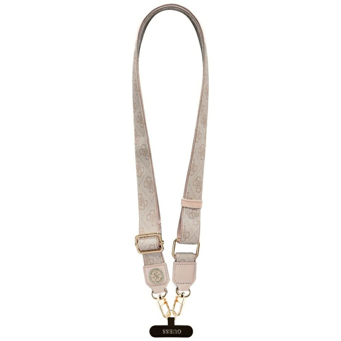 Guess Universal CBDY 4G Tether Patch Strass Metal Logo Phone Lanyard - Pink