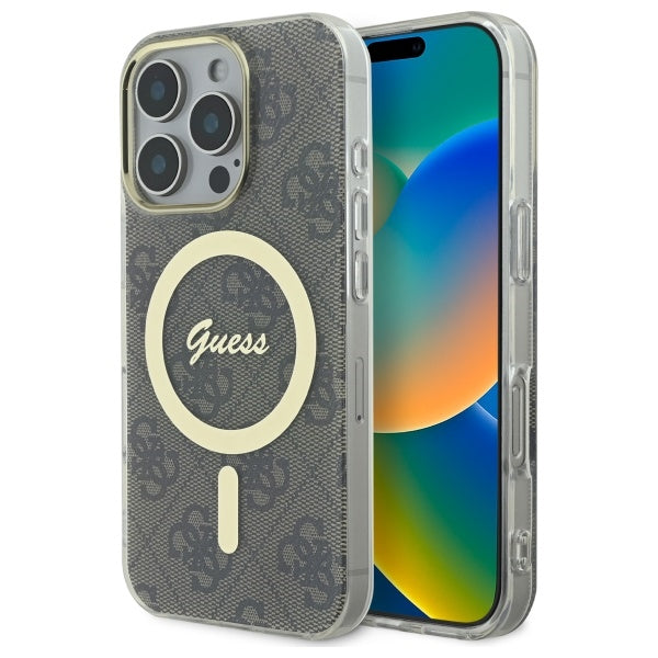 Guess IML 4G MagSafe Case for iPhone 16 Pro Max - Brown