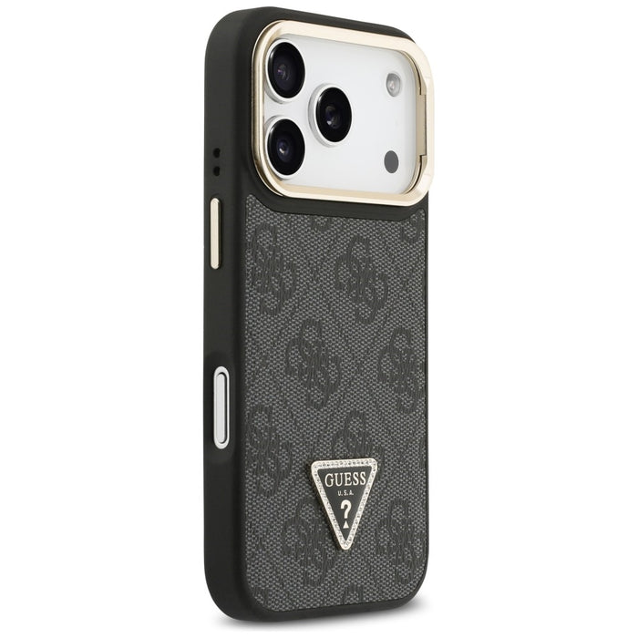 Guess 4G PU Triangle Logo &amp; Stand Camera Magsafe Case for iPhone 17 Pro - Black