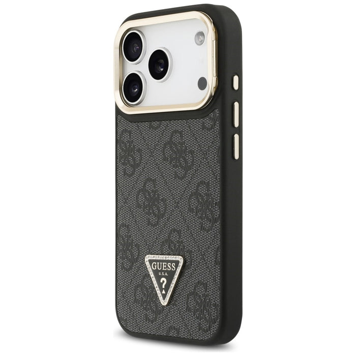Guess 4G PU Triangle Logo &amp; Stand Camera Magsafe Case for iPhone 17 Pro - Black