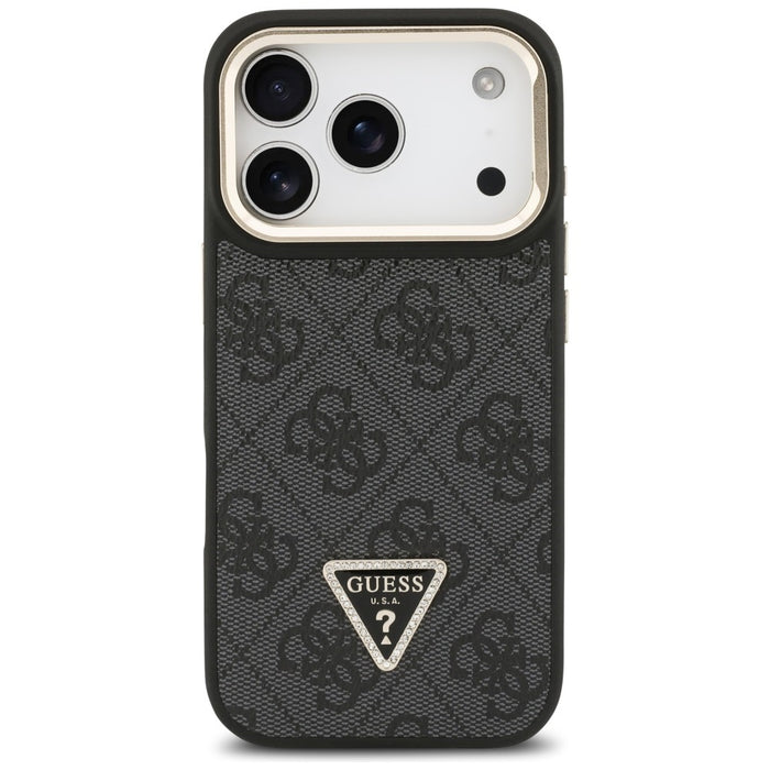 Guess 4G PU Triangle Logo &amp; Stand Camera Magsafe Case for iPhone 17 Pro - Black