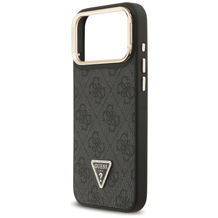 Guess 4G PU Triangle Logo &amp; Stand Camera Magsafe Case for iPhone 17 Pro Max - Black
